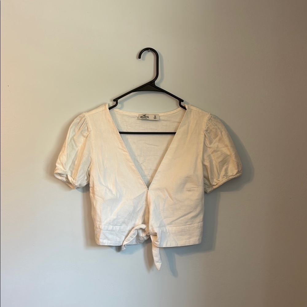 Hollister White Linen Top